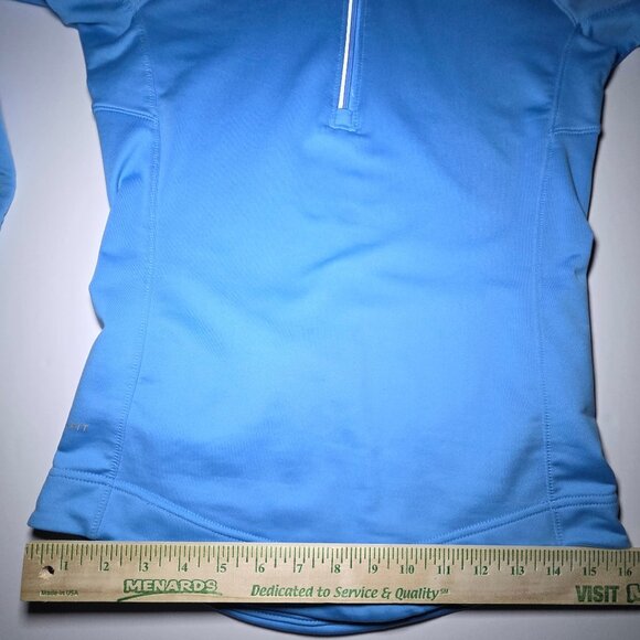 Nike Dri Fit Womens Light Blue 1/2 Zippered Hooded Athletic Pullover Size XS - Picture 10 of 14